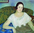 portrait of i ivanova 1926 Boris Mikhailovich Kustodiev beautiful woman lady